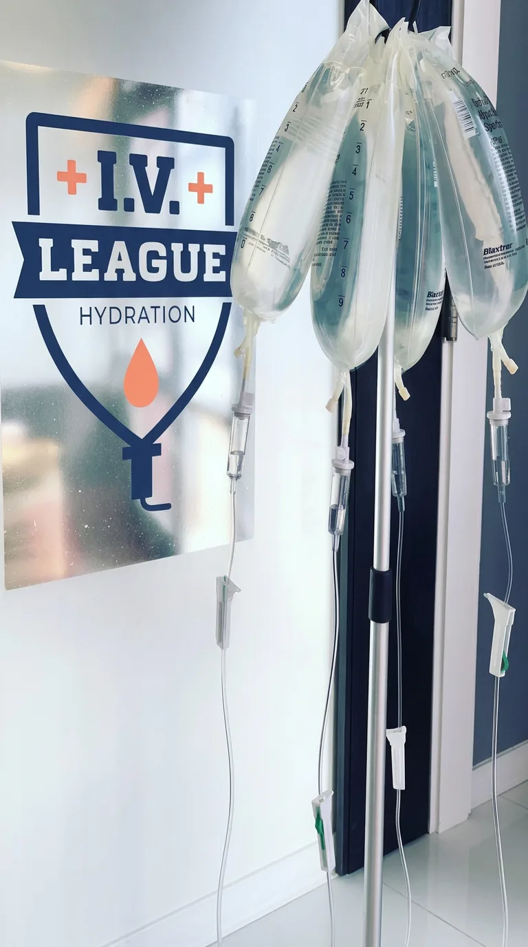 IV bags ready at IV League in South Boston